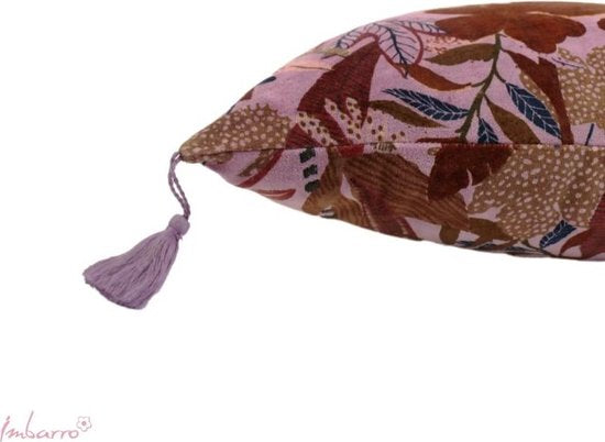 Imbarro - Coussin - Coussin décoratif - Merryl - Violet - 100 % velours de coton - 50 x 50 cm