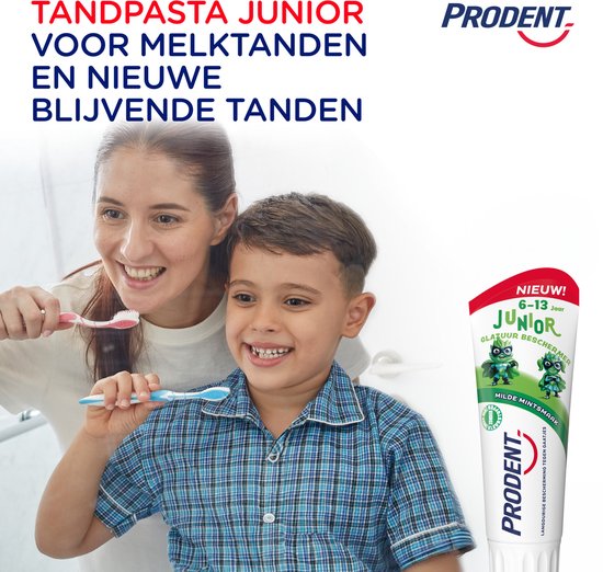 Prodent - Dentifrice - Junior 6 ans et plus - Protecteur d'émail - 12 x 75 ml - Lot économique