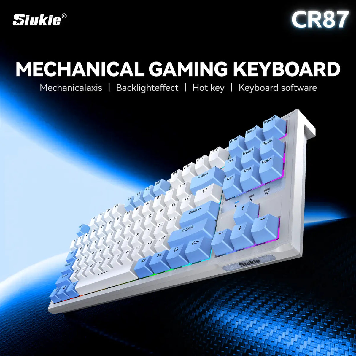 Clavier mécanique Siukie CR87 - 87 touches - Commutateurs interchangeables