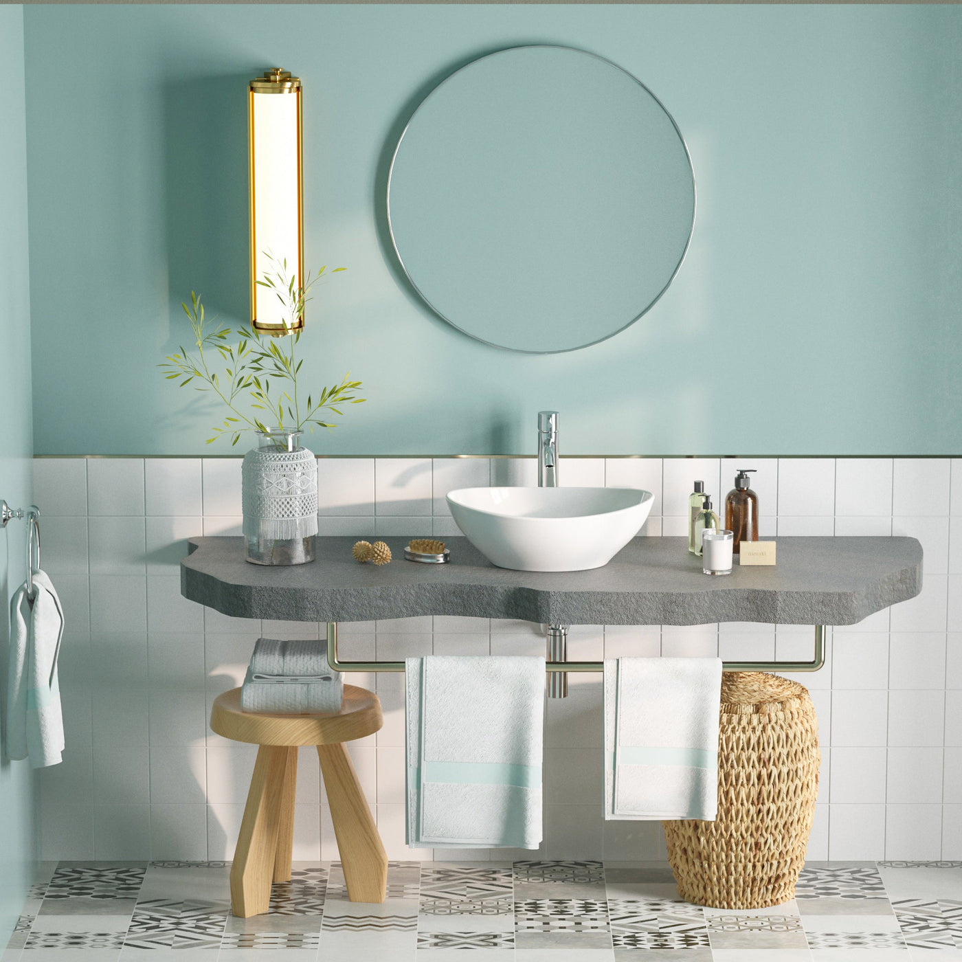 Lavabo à poser DeerValley DV-1V051 - Blanc - Céramique - Finition brillante - Design sans joint - 40 x 33 x 14,5 cm