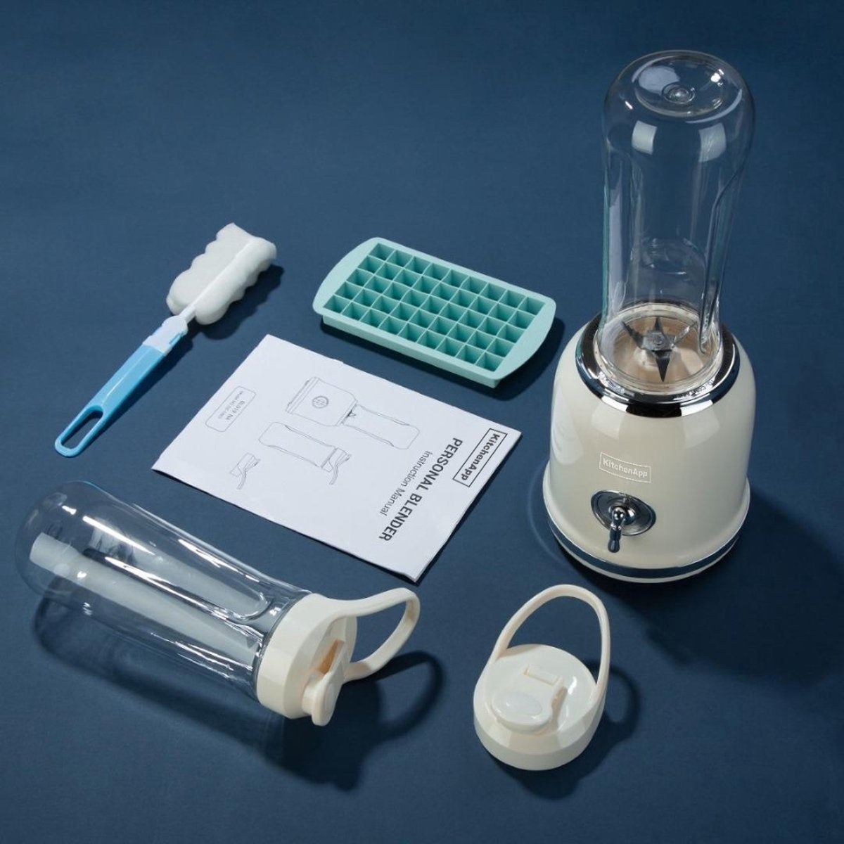 Retro blender KitchenApp- Blender à emporter - Machine à smoothie - Deux bouteilles incluses