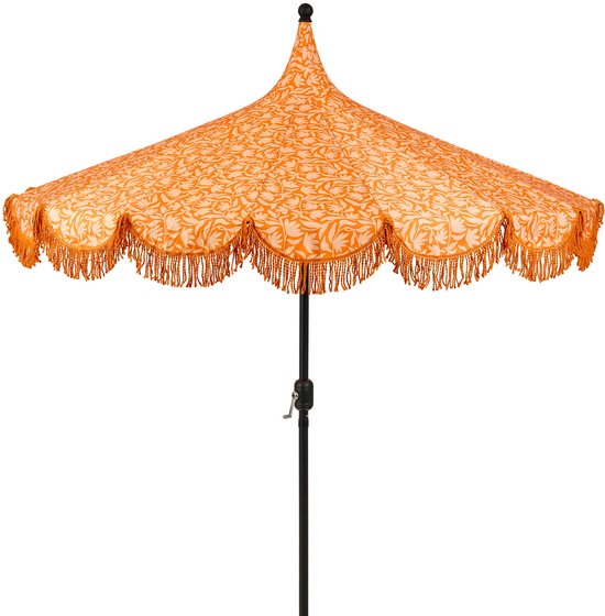 Mica Decorations Kelly Parasol avec sac de transport - Parasol à mât 238 x Ø235 cm - Parasol de jardin ou de balcon - Polyester, acier - Orange