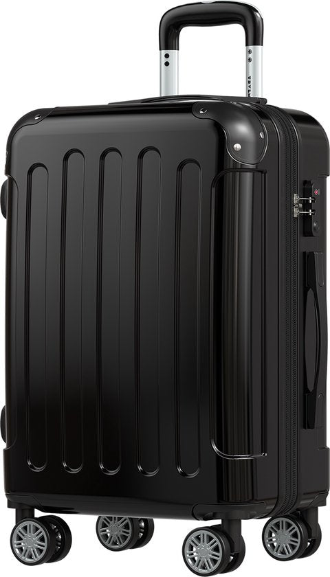 TRVLMORE Valise à main - 45L - Serrure TSA - Léger - Extensible - Trolley - 54x36x22cm - Noir