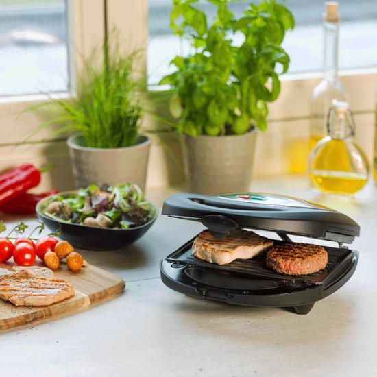 Appareil à croque-monsieur Bestron - ASM8010 - 760 W - 3-en-1 : croque-monsieur, gaufres et grillades - Revêtement antiadhésif - Gris - Garantie 5 ans
