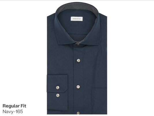 Seidensticker Business Shirt - Taille 44 - Navy-665 - Col Kent étalé - Non-Iron - Slim Fit ou Regular Fit - Luxe Cotton