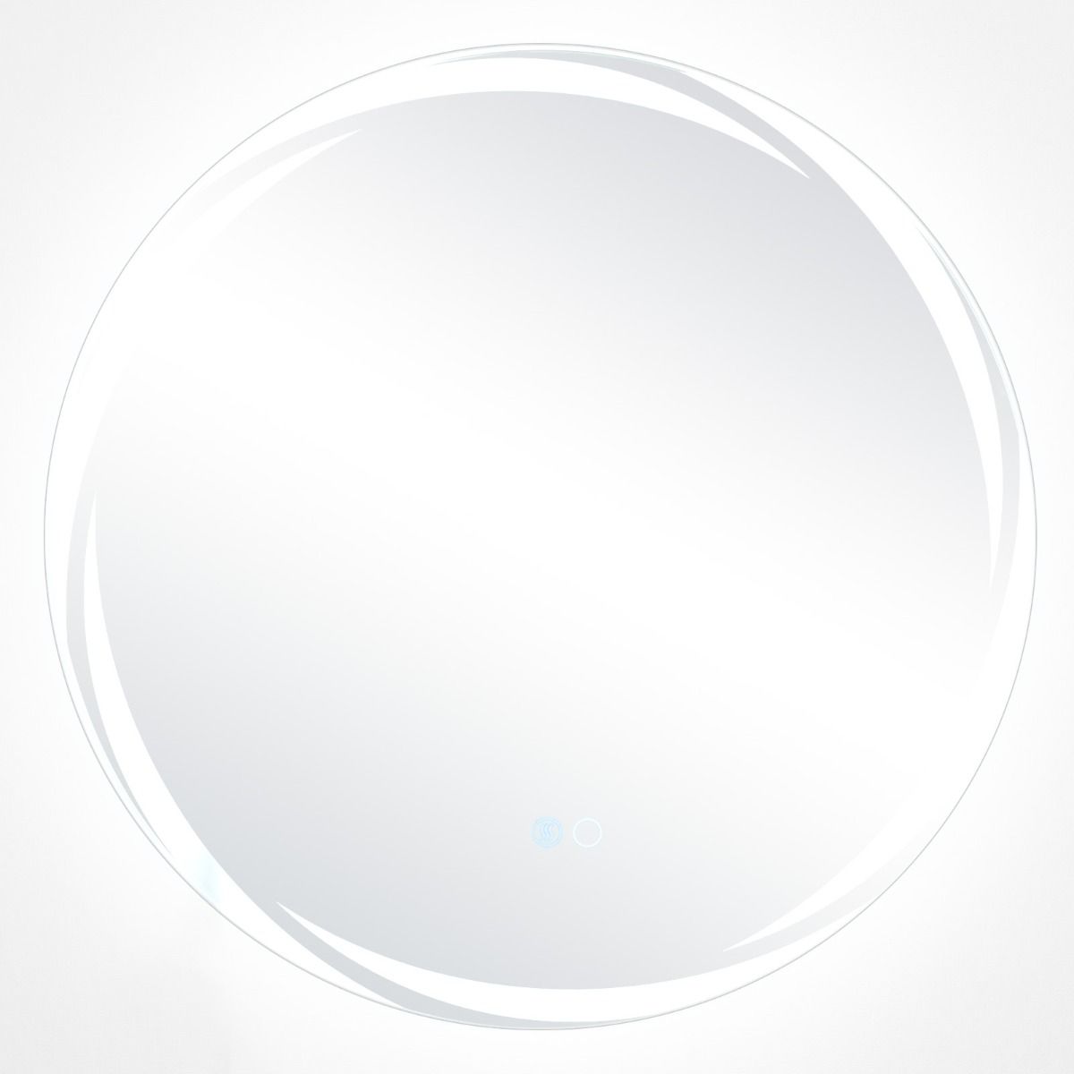 Coast 60x60 cm Miroir de salle de bain LED rond argenté avec éclairage 3 couleurs graduable, anti-buée et fonction mémoire