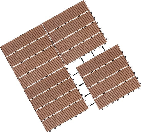 Dalle de terrasse WPC - Insert classique 30x30cm - Terracotta