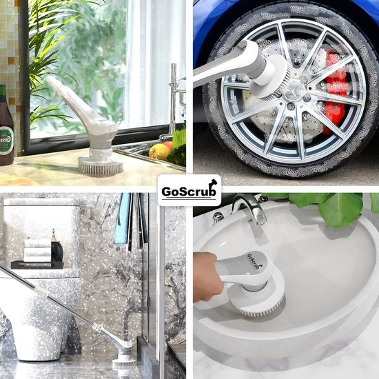 Brosse de nettoyage électrique GoScrub®, Brosse à récurer avec manche, 10 accessoires