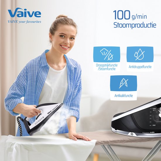 VAIVE PowerStation Max 3100 Fer à vapeur avec générateur de vapeur - Fer à repasser - Fers à vapeur - 3100W - Réservoir d'eau de 1,5 L