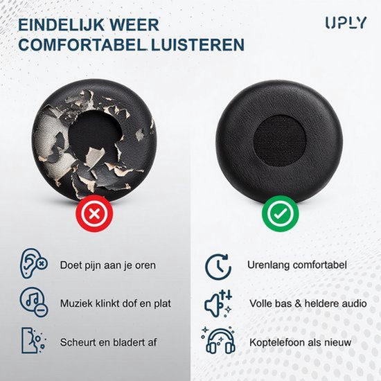 Lot de coussinets pour casque Jabra - Coussinets Evolve 20 - Evolve 20/20se/30/30II/40/65 - Simili cuir avec mousse à mémoire de forme