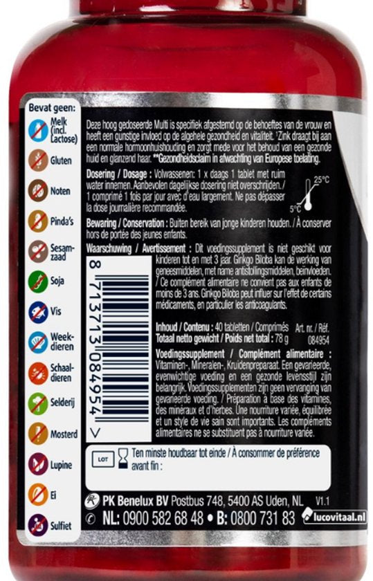 Lucovitaal Multi Femme Complet 50+ au ginkgo biloba, 40 gélules