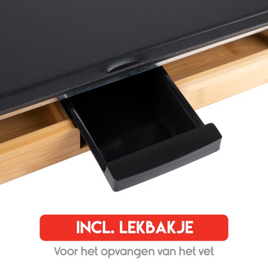 alpina Teppanyaki griddle - Gril de table - Antiadhésif - 2000W - 43x22,5cm - Noir