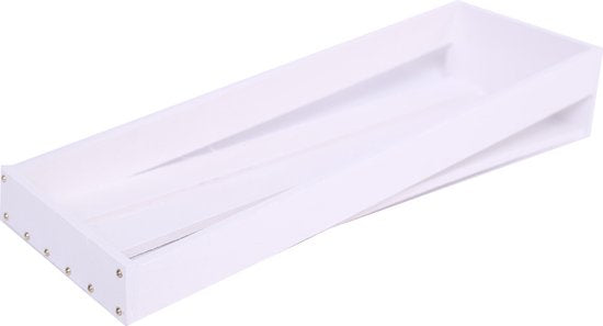 Caisse de rangement en bois pour disques vinyles LP - 75 à 100 pièces - blanc