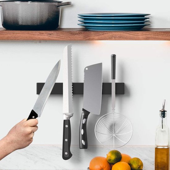 Volcan Knife Magnet - 3M Tape - Porte-couteau magnétique - 40CM - Industriel - Porte-couteau auto-adhésif - acier inoxydable