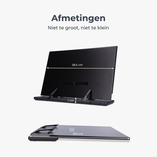 Castagnola Support de livres ajustable - Support de livres avec 7 supports - Support de livres de cuisine en métal - Support de tablettes noir - Support de lecture antidérapant - Support de livres