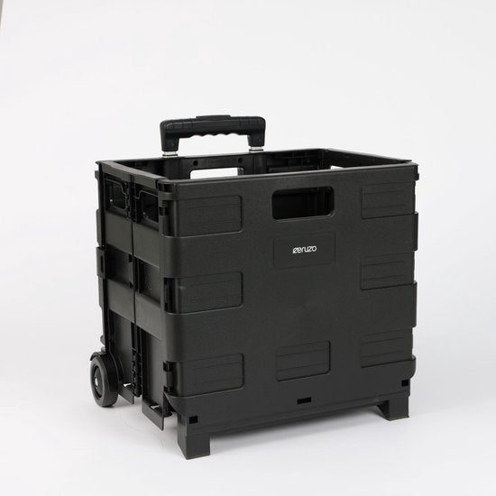 Ceruzo Chariot de courses avec caisse pliante - 30 litres avec 2 roues - pliable - caisse de courses - noir