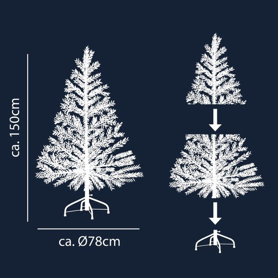 Arbre de Noël décoratif Arti Casa 150 cm – Arbre de Noël avec support – Arbre d'intérieur Ø 78 cm – Vert