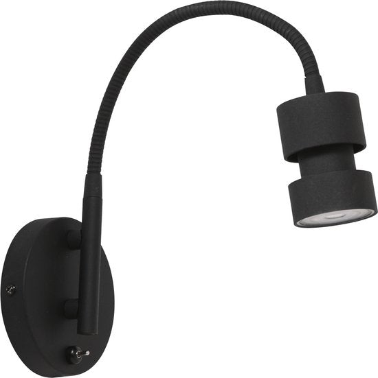 Applique murale Natasja LED 3094ZW noire - Orientable et inclinable, ampoule GU10 incluse, en plastique et métal - Steinhauer