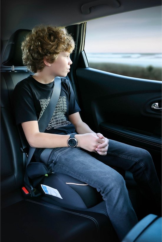 Rehausseur Carkids I-Size Alex - Conforme à la norme I-Size R-129 - Pour les enfants mesurant entre 125 et 150 cm – Housse amovible et lavable - Installation flexible – Noir/Blanc