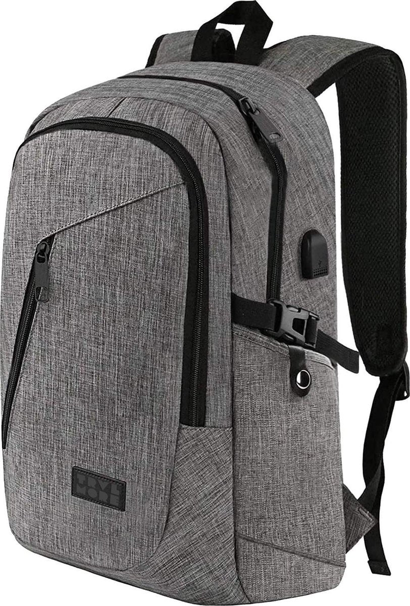 TRVLMORE Sac à dos - 25L - 15.6 inch - Sac à dos pour ordinateur portable - Sac d'école - Unisexe - Gris anti-éclaboussures
