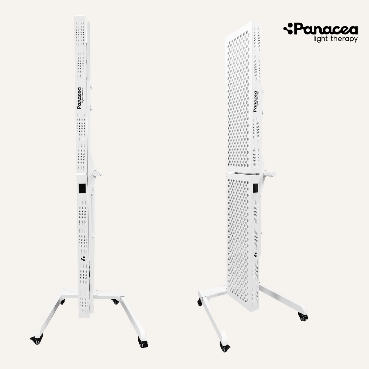 Support mobile et réglable pour les panneaux de luminothérapie - Panacea - Hauteur réglable jusqu'à 160 cm - Max. 20 kg - Métal - Blanc