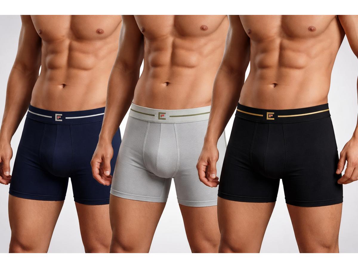Boxers Bamboo Elements pour homme - Lot de 3 - Assortiment de couleurs foncées - Taille M