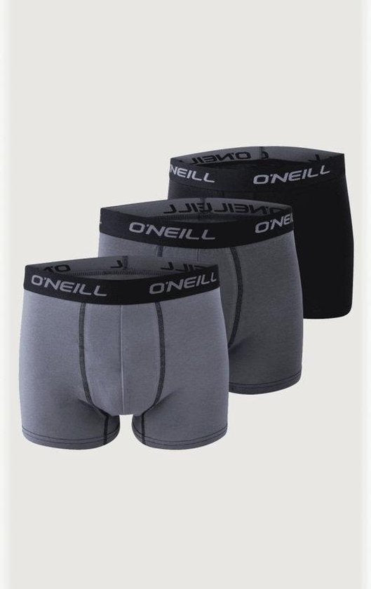 Boxer O'Neill Hommes - Pack de 3 - Taille S - Gris/Noir