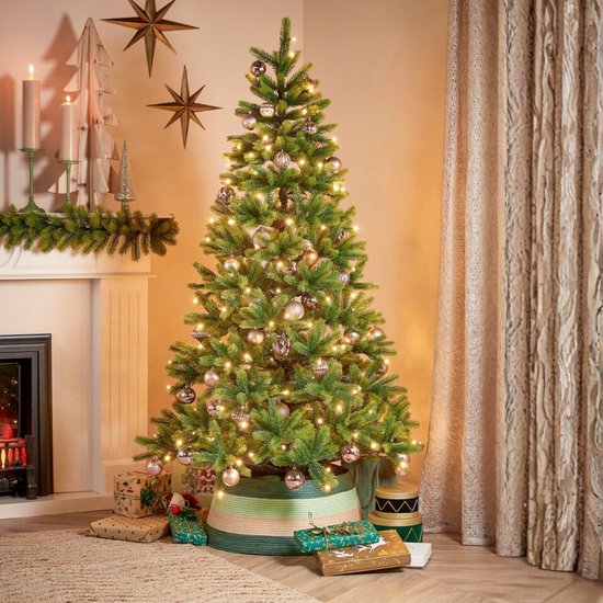 Sapin de Noël artificiel Triumph Tree Sherwood Deluxe avec éclairage LED - Sapin de Noël artificiel H 185 x Ø 127 cm - Vert