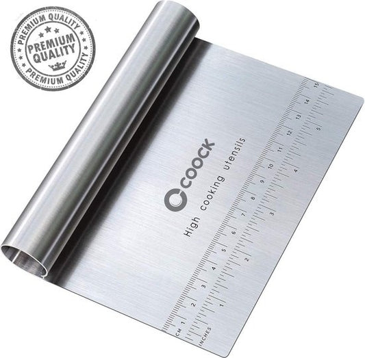 COOCK - Grattoir à pâte en acier inoxydable - Grattoir à pâte - Coupe-légumes - Couteau à pizza - Coupe-pâte - Grattoir pour gâteaux et tartes
