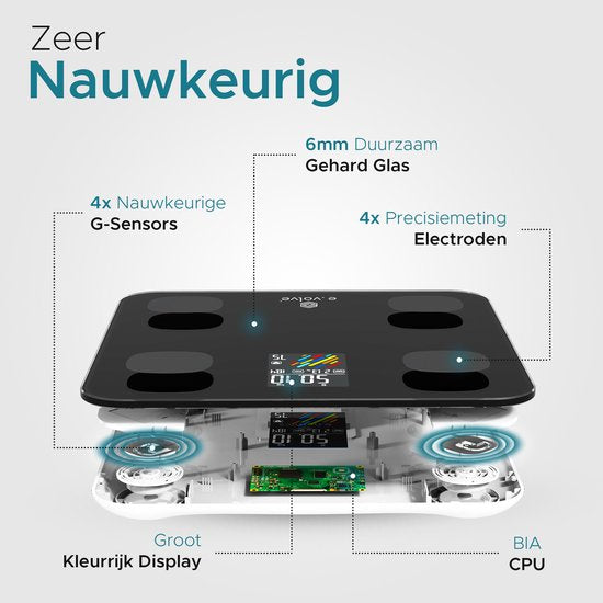 e.volve Scale Personal Scale Digital - 16 mesures - Smart Scale with Body Analysis - Precision Scales - Scales - Digital Scales - Incl. App.