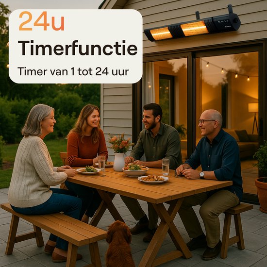 Flowsense Heater - Chauffage de terrasse 3000W - Pendentif électrique - Chauffage infrarouge - Pour espaces de 35m2 - Intérieur et extérieur - Télécommande incluse