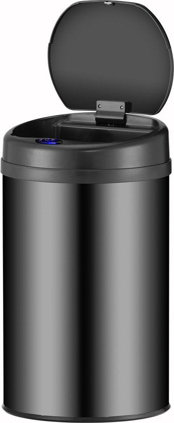 Poubelle automatique Juskys / à détecteur - 30 litres - Rond - Noir