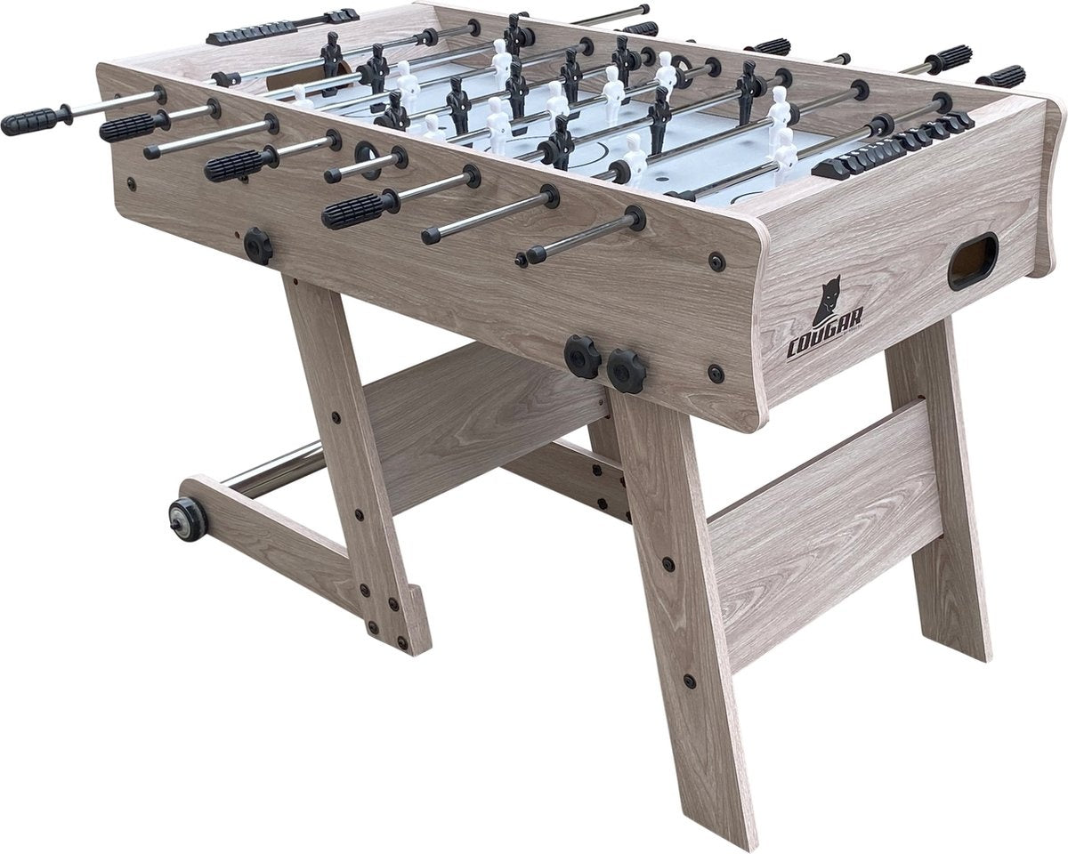 Cougar Scorpion Kick Football Table Pliable Chêne - 122 x 61 x 80 cm - Ballons inclus