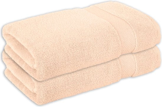 Vitality Pur - Serviettes Collection Sofia - Set de serviettes de bain 70x140 - 100% Coton - Peach - 2 pièces