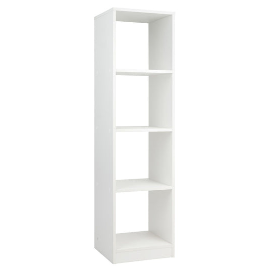 Coast - Bibliothèque sur pied - 4 compartiments pour cubes, Max. 75 kg - 38 x 33 x 142 cm - Bois - Blanc