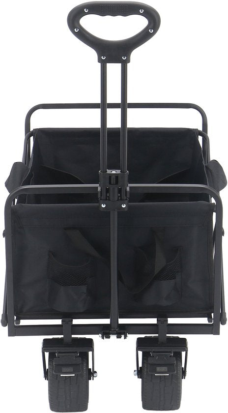 Chariot pliable AXI AB131 – Noir – Avec poignée de traction, freins et housse – Capacité de charge de 100 kg – Facile à transporter – Métal
