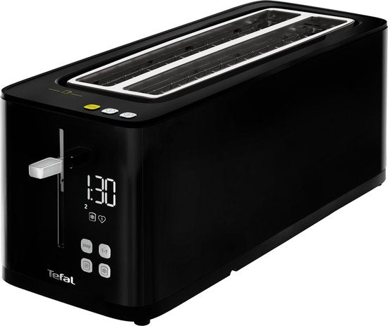 Tefal Smart & Light TL6408 - Grille-pain XL - 4 tranches de pain - Écran numérique - 7 niveaux de brunissage - Bac à miettes amovible