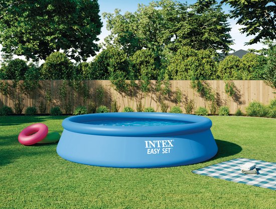 Kit de piscine gonflable Intex Easy Set - Ø 396 x 84 cm avec pompe-filtre