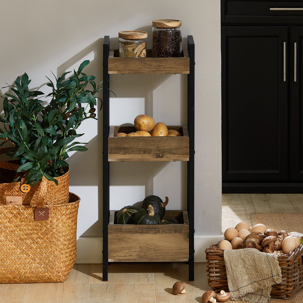 SoBuy FRG226-F Armoire Vintage - 28x74x20cm - 3 compartiments de rangement