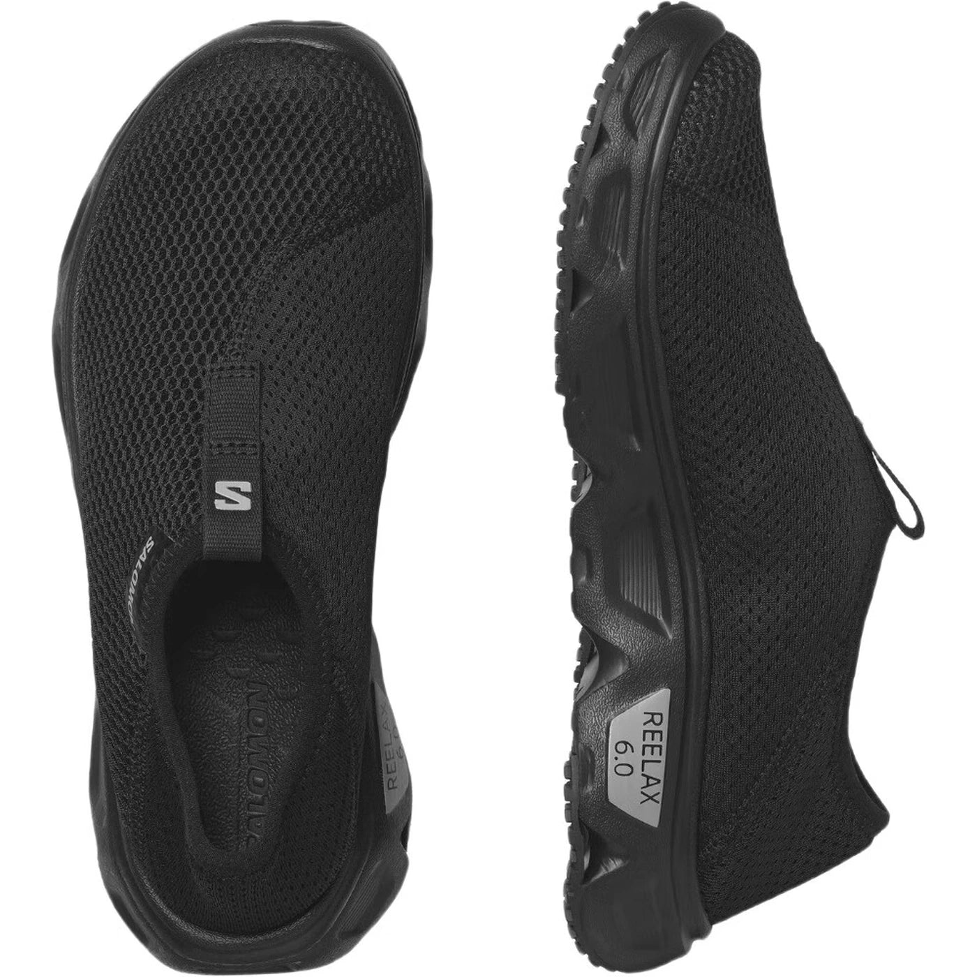 Salomon Reelax Moc 6.0 Chaussures de récupération pour femmes - Noir - Modèle sans lacets avec talon rabattable - Maille respirante - taille 37 1/3