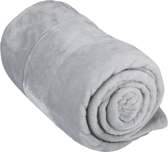 Arti Casa Couverture polaire 150 x 200 cm - Couverture à carreaux pour le canapé, le lit ou l'extérieur - Décoration de la maison, du salon et de la chambre à coucher - Matière super douce - Gris