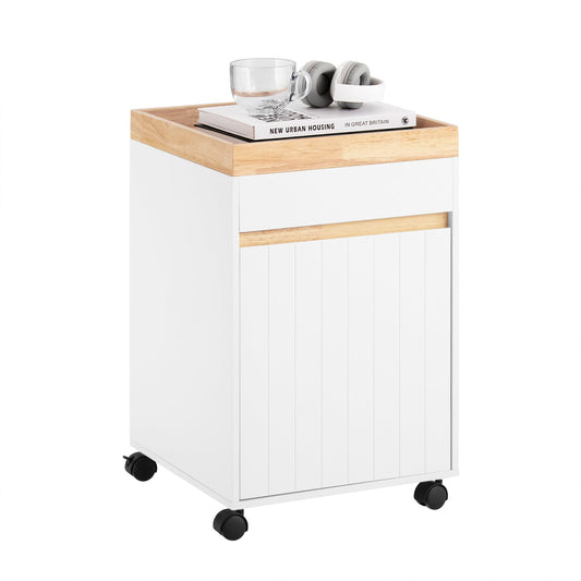 SoBuy ASK03-W Chariot de bureau à roulettes Table d'appoint Table de pression à roulettes, gris, 40 x 63 x 40 cm