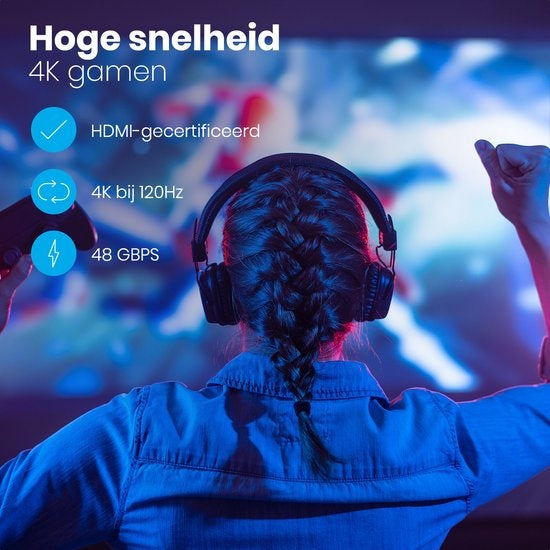 Auronic HDMI Ultra High Speed 2.1 Cable - Ethernet - Câble mâle-mâle - Noir - 1,5 mètre