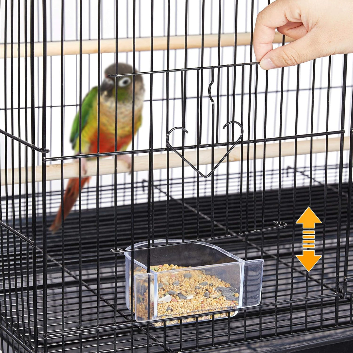 Cage à oiseaux empilable Yaheetech 76 × 45,5 × 45,5 cm – Noire – Cage spacieuse pour perruches et petits perroquets