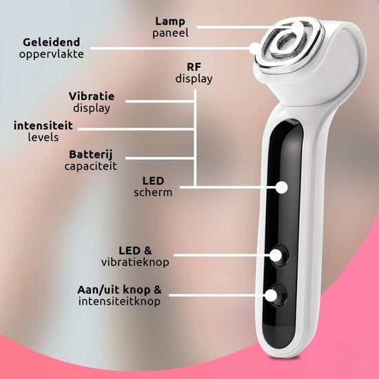 TheBeautyWay Skin Rejuvenator - 7 étapes - Sans fil - Appareil de lifting - Appareils de lifting pour femmes - Appareil de lifting - Soins de la peau - Rechargeable par USB - Nettoyant pour le visage - Réduit l'acné, les lignes, les rides et la fatigue