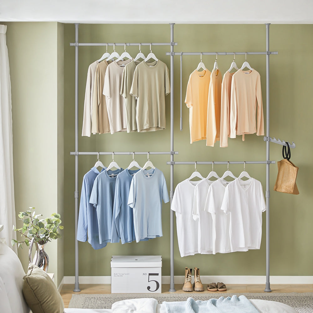 Portemanteau - SoBuy - 4 tringles à linge - réglable - 124-226 x 200-285 cm