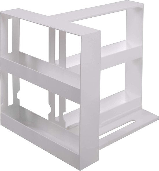 Rangement à épices coulissant - UPP – 2 niveaux – Jusqu’à 20 pots – Installation sans perçage – Blanc
