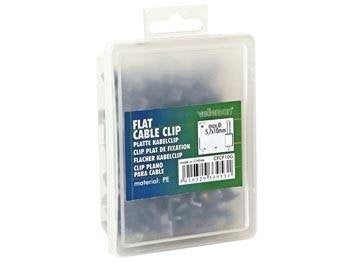 Clip de câble plat - Generic - 8Mm (100St/Box) - Gris