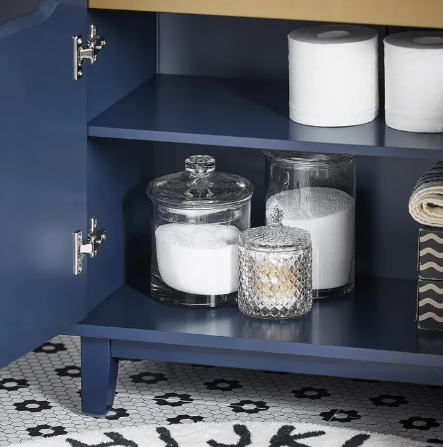 SoBuy Meuble bas pour évier avec 2 portes - 60x30x59 cm - Max 25KG - Bleu