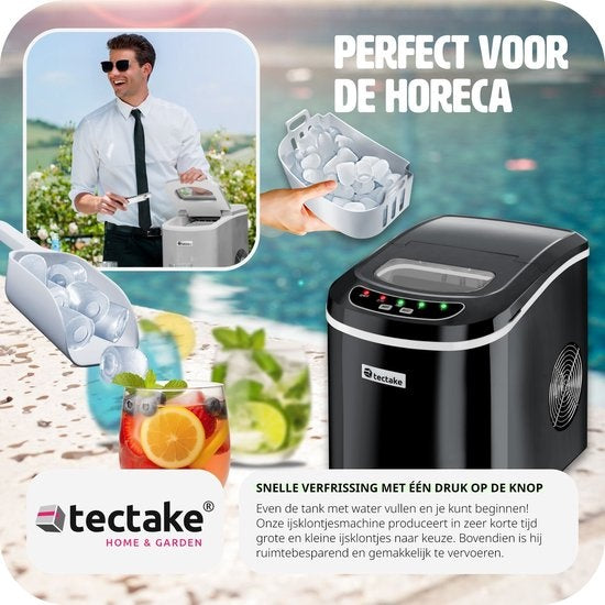 Tectake Machine à glaçons noire 400476
